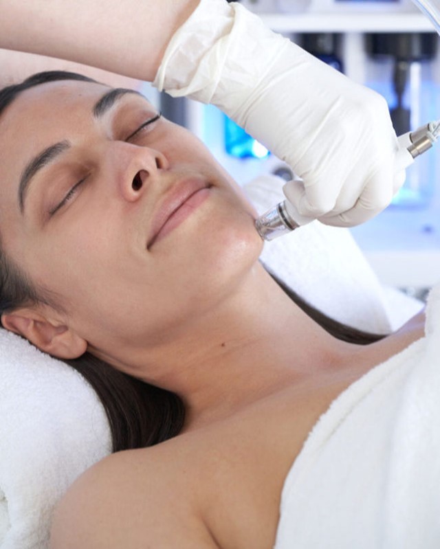 Woman having a Diamond Glow procedure