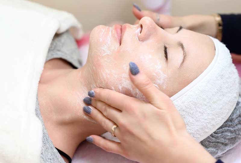 woman getting a facial