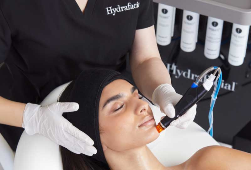 woman getting a hydrafacial